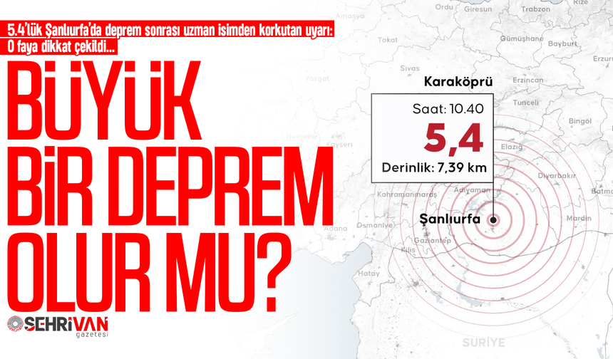 Şanlıurfa depremi sonrası uzman isimlerden korkutan uyarı: Daha büyük bir deprem olur mu?
