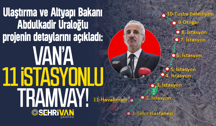 Van’a 11 istasyonlu tramvay hattı geliyor: Edremit-Tuşba-Havalimanı birbirine bağlanacak!