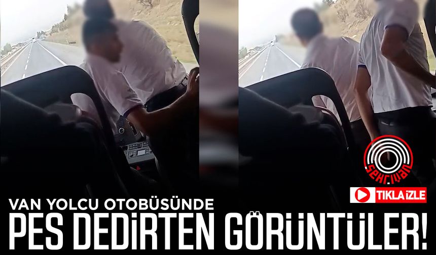 Van yolcu otobüsünde kazaya davetiye çıkaran görüntüler!