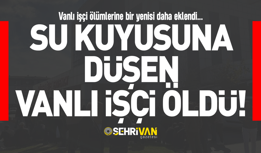 Su kuyusuna düşen Vanlı işçi öldü!