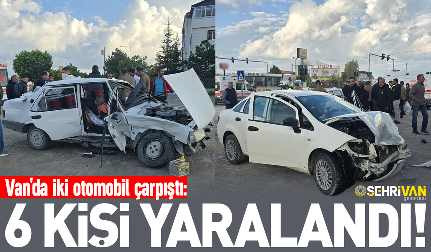 Van'da iki otomobil çarpıştı: 6 kişi yaralandı!