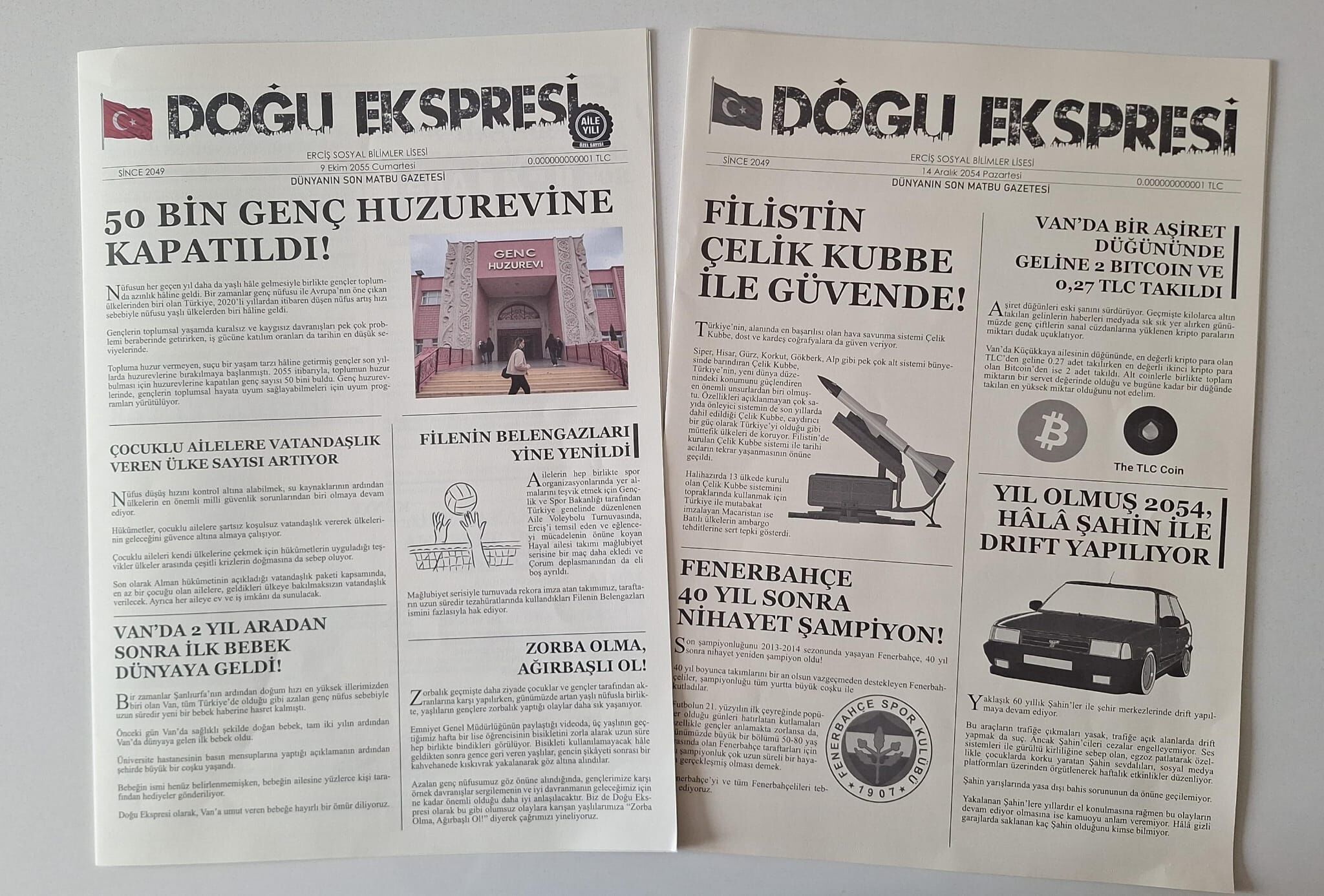 Vanlı gençler zaman makinesini buldu: 2054 yılının gazetesiyle birinci oldular!