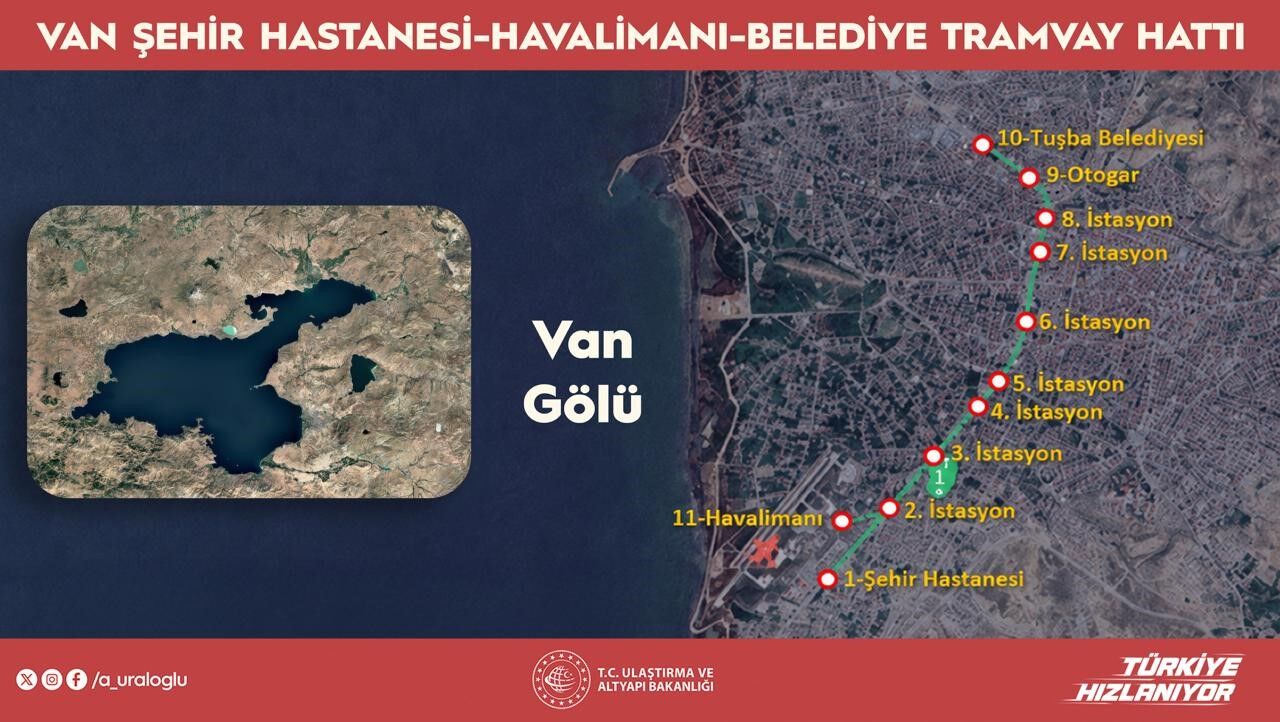 11 istasyonlu Van tramvay projesi