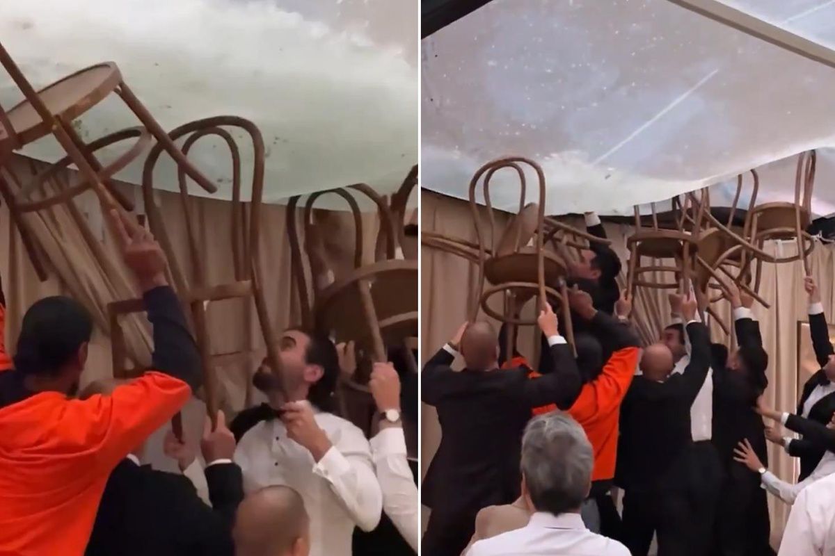 Düğünde ortalık birden karıştı: Sandalyesini alan koştu!